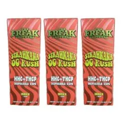 The Freak Brothers HHC + THCP Strawnana OG Kush Disposable Vape Bundle – (3,000mg Total Cannabinoids) – 3 Pack