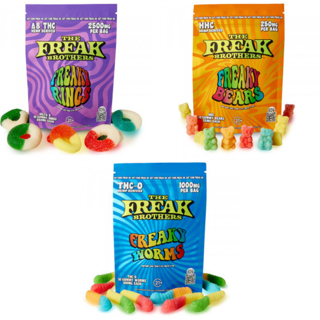 The Freak Brothers Freaky Mixed Delta-8, THCO, HHC Gummy Bundle (3,750mg Total Cannabinoids) – 3 Pack