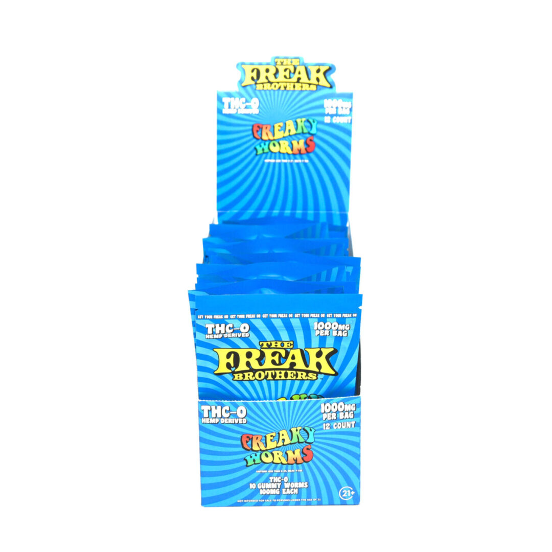 The Freak Brothers Freaky Worms THCO Gummy Case – (10,000mg Total THCO) – 12 Pack