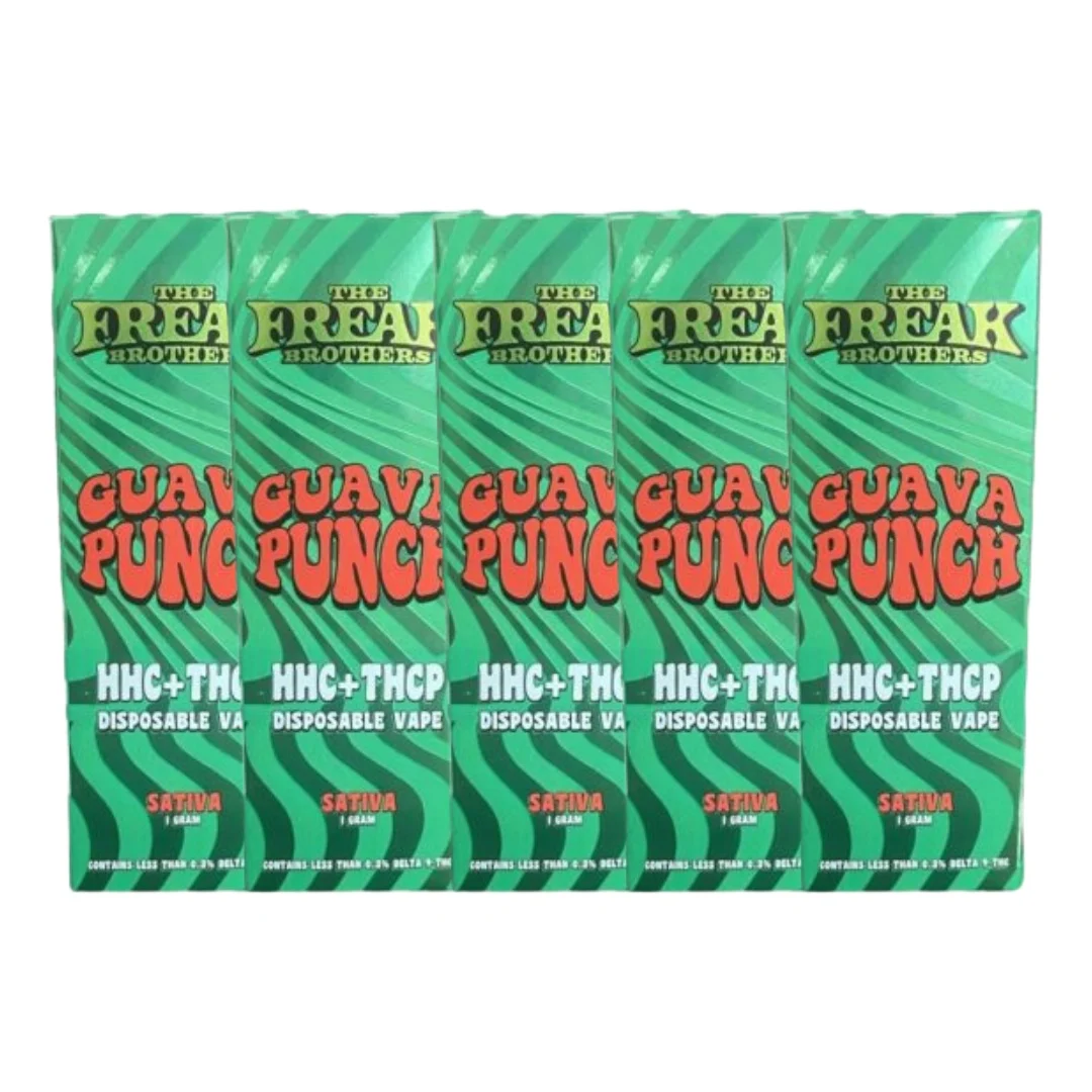 The Freak Brothers HHC + THCP Guava Punch Disposable Vape Bundle – (5g) – 5 Pack