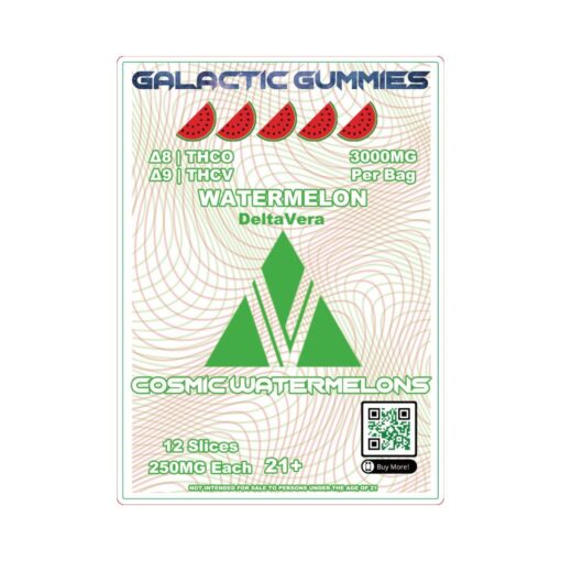 DeltaVera THCV, THCO, Delta-8, Delta-9 Cosmic Watermelon Galactic Gummies – (3000mg Total Cannabinoids)