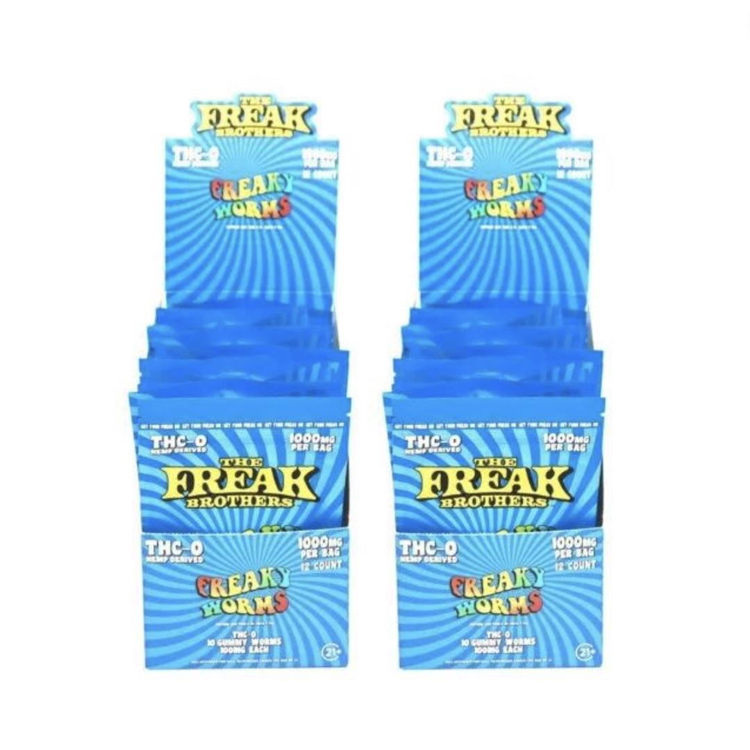 2 for 1! The Freak Brothers Freaky Worms THCO Gummy Case – (20,000mg Total THCO) – 24 Pack