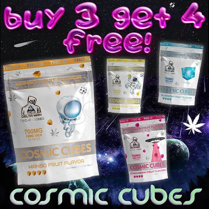 Buy 3 Get 4!! Delta Man THCO Cosmic Cubes (700mg Total THCO)