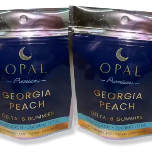 2 For 1 Sale! – Opal Premiums Georgia Peach Delta-8 THC Gummies (2,000mg Total Delta-8 THC)