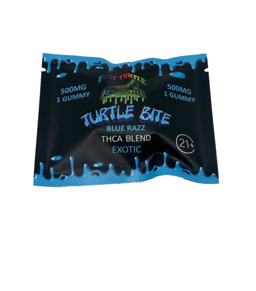 THCA edible, THCA gummy, THC gummy, exotic gummy, exotic edible, weed gummy, blue razz gummy, blue razz edible, THC edible, 500 MG